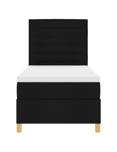 Letto a molle con materasso Nero 90 x 200 cm Tessuto