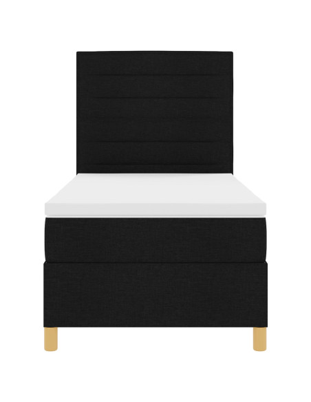 Letto a molle con materasso Nero 90 x 200 cm Tessuto