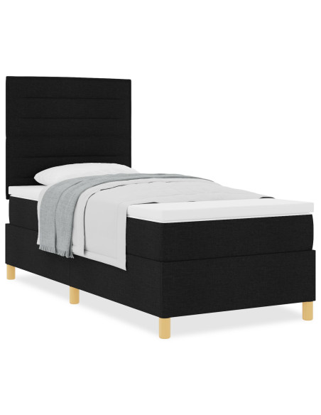 Rete a doghe con Materasso Nera 90x200 cm Tessuto