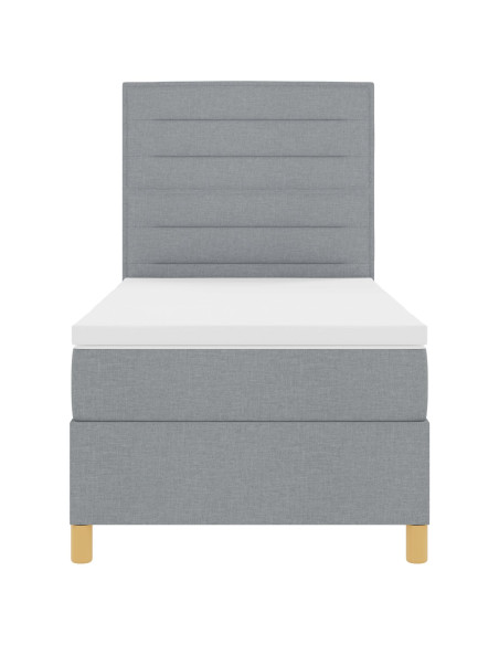 Letto a molle vitaXL con materasso Grigio chiaro 90x200 cm in tessuto