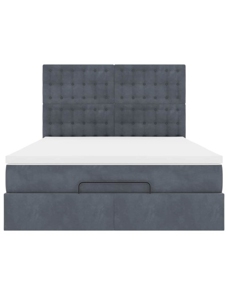 Struttura Letto Pouf con Materassi 140x200 cm in Velluto