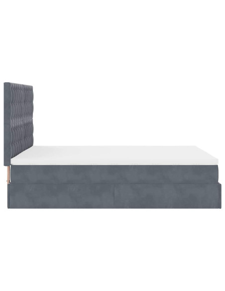 Struttura Letto Pouf con Materassi 140x200 cm in Velluto