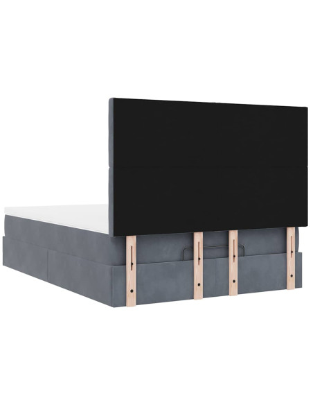 Struttura Letto Pouf con Materassi 140x200 cm in Velluto