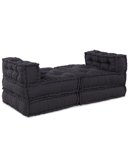 Pouf Modulari 4 Pezzi in Tessuto Antracite di