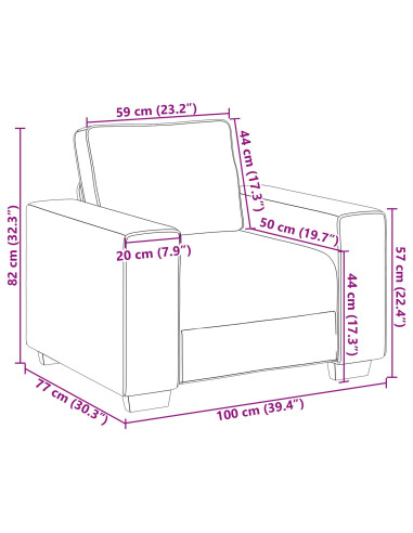 Divano 3 pcs Rosso Vento 219 x 80 x 82 cm Tessuto misto lino