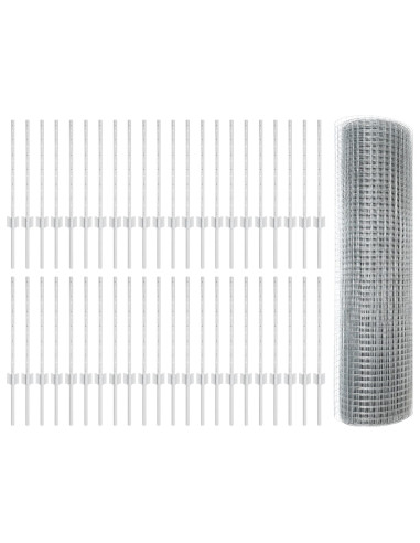 Recinzione con Posto Argento 0,5 x 100 m Acciaio