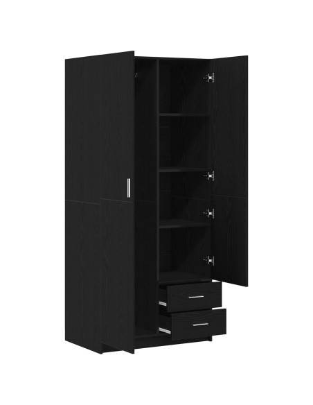 Guardaroba Rovere Nero 80 x 52 x 180 cm Legno multistrato