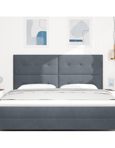 Testiera con testiera Grigio scuro 180 cm Pelle Sintetica