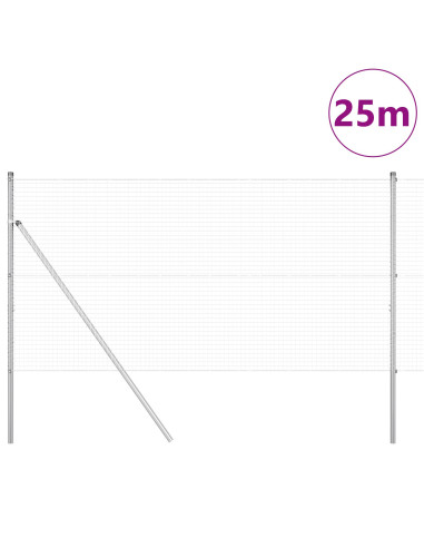 Palo della recinzione Argento 25 x 1,2 m (rete 25 x 25 mm)