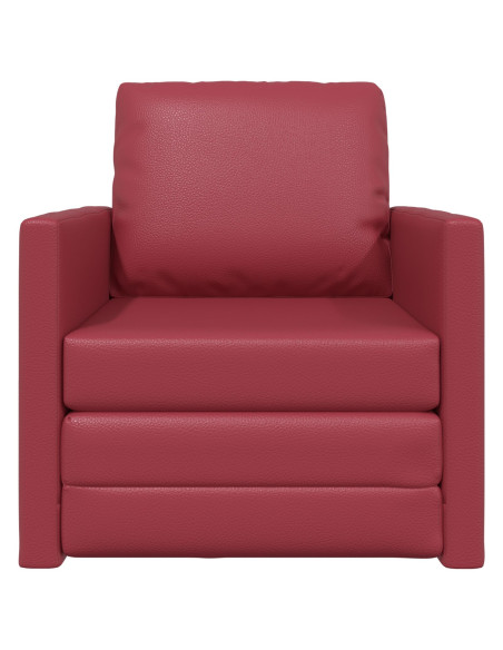 Divano Letto  2-in-1 Rosso Borgogna 74x77x81 cm Ecopelle