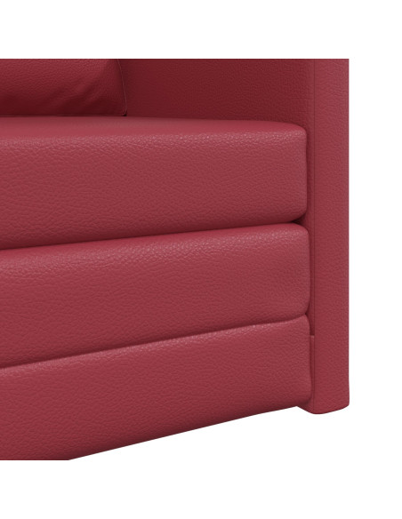 Divano Letto  2-in-1 Rosso Borgogna 74x77x81 cm Ecopelle