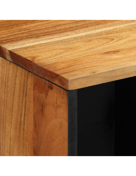 Credenza Naturale 80 x 33,5 x 75 cm Legno di Acacia Massello