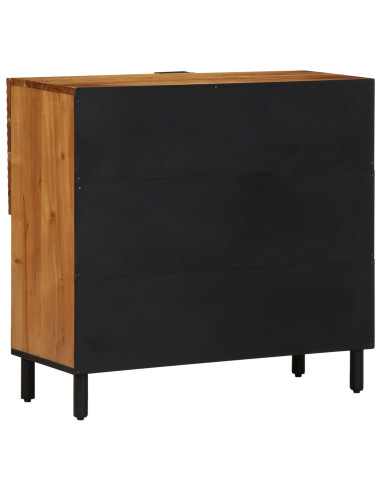 Credenza Naturale 80 x 33,5 x 75 cm Legno di Acacia Massello