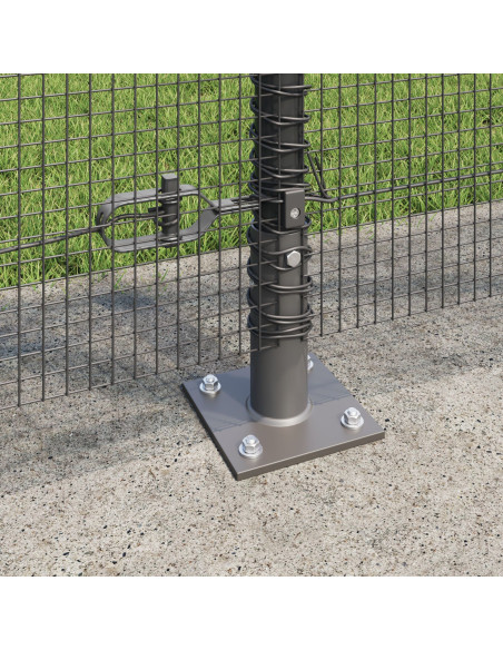Recinzione in Filo Saldato  con 13 Posti Flangiati Grigio 1,2x50 m Acciaio