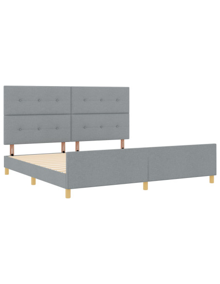 Letto Grigio Chiaro 200x200 cm in Tessuto