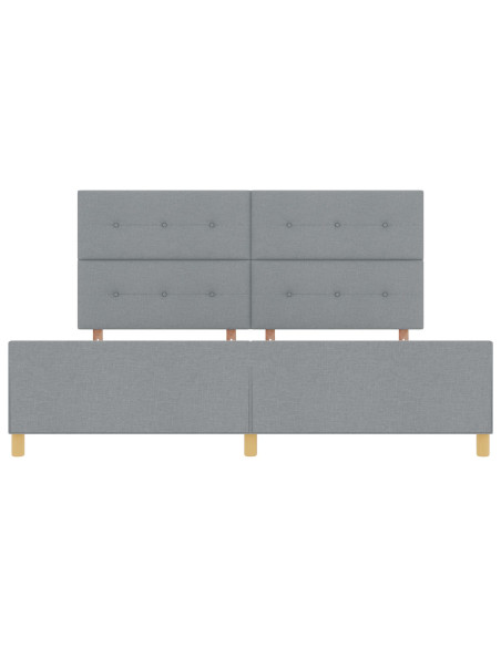Letto Grigio Chiaro 200x200 cm in Tessuto