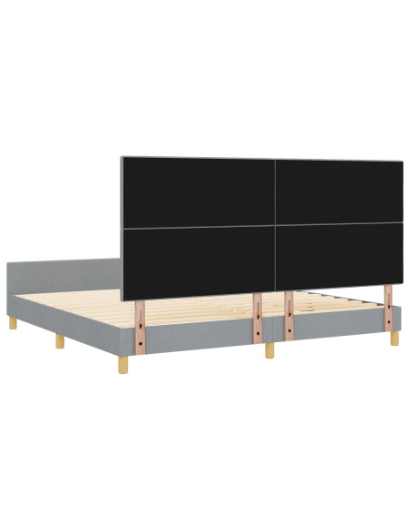 Letto Grigio Chiaro 200x200 cm in Tessuto