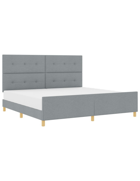 Letto Grigio Chiaro 200x200 cm in Tessuto