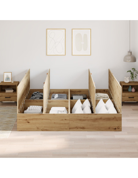 Struttura Letto con Contenitore in Rovere Artisan 180x200 cm