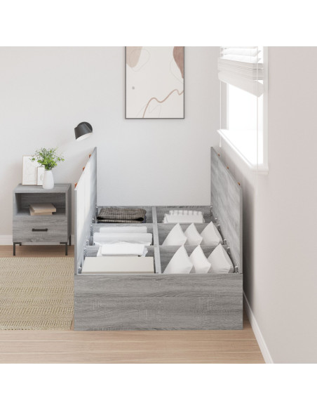 Struttura Letto con Contenitore Grigio Sonoma 90x190 cm