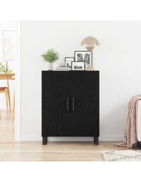 Credenza Nero Rovere 69,5x34x90 cm Legno ingegnerizzato