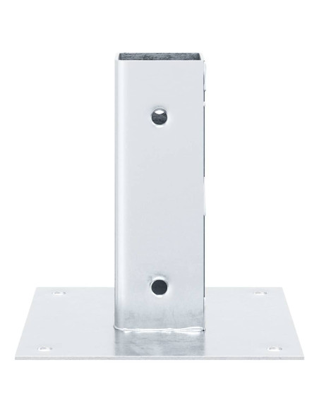 Basi per Pali Quadrate 12 pz Argento 46x46 mm Acciaio Zincato