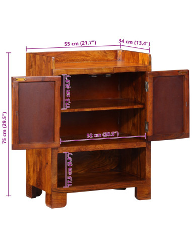 Mobile per scarpe con lo scaffale Marrone 55 x 35 x 75 cm