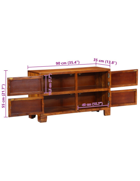 Scarpiera  90x35x55 cm in legno massello di acacia