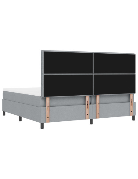Struttura Letto con Materasso Set di 2 Grigio Tessuto