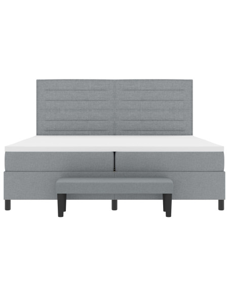 Struttura Letto con Materasso Set di 2 Grigio Tessuto
