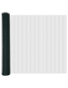 Recinzione con Posto Verde 1,4 x 10 m Acciaio e PVC