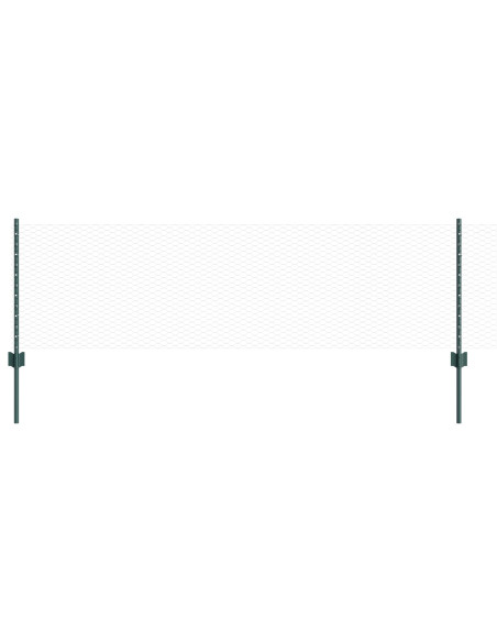 Posti Recinzione 11 pz U-Channel Verde 60 cm Acciaio,  Recinzione Esagonale Verde 0.6x25 m Acciaio