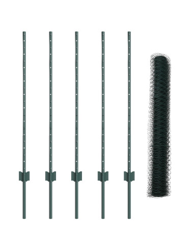 Recinzione con Posto Verde 1 x 10 m Acciaio e PVC