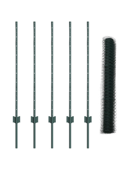 Recinzione con Posto Verde 1 x 10 m Acciaio e PVC