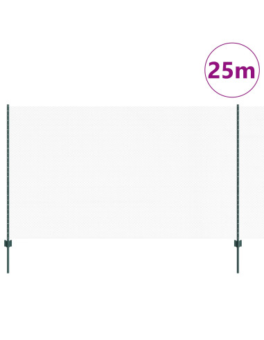 Recinzione con Posto Verde 1,4 x 10 m Acciaio e PVC