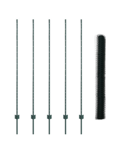 Recinzione con Posto Verde 1,6 x 10 m Acciaio e PVC