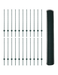 Recinzione con Posto Verde 1 x 50 m Acciaio e PVC 2