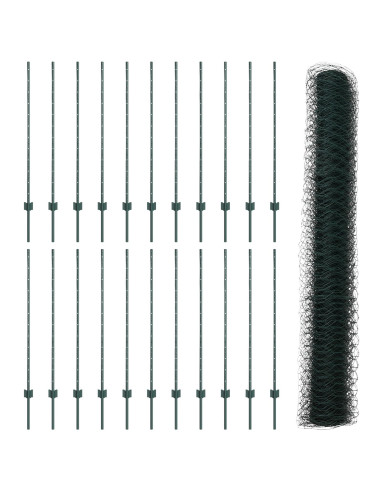 Recinzione con Posto Verde 1,2 x 50 m Acciaio e PVC