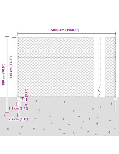 Recinzione con Posto Verde 1,4 x 50 m Acciaio e PVC 2