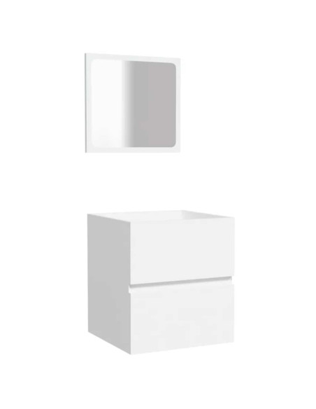 Mobile da Bagno con Specchio Bianco in Legno Multistrato