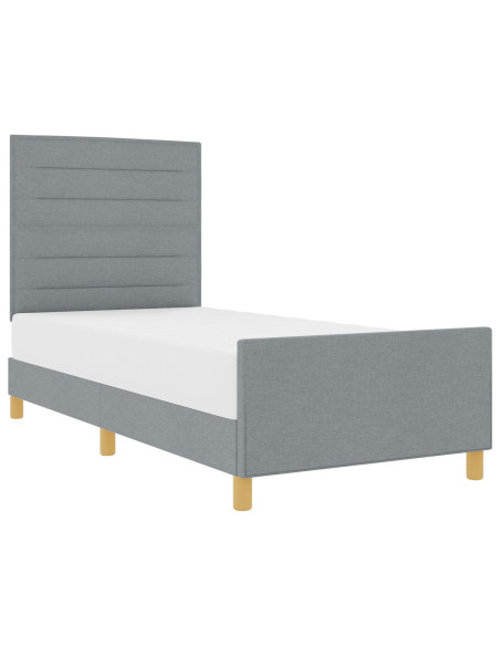 Struttura Letto Grigio Chiaro 100x200 cm Tessuto