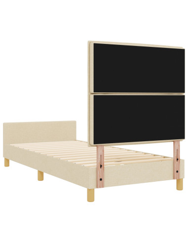 Struttura del letto con testiera Crema 90 x 200 cm Tessuto
