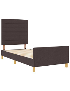 Struttura del letto Marrone scuro 90 x 200 cm Tessuto