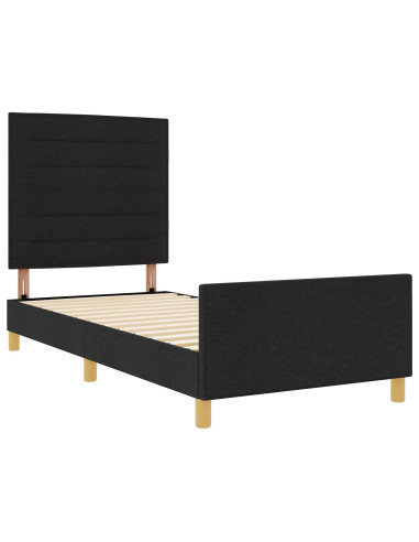 Struttura del letto con testiera Nero 90 x 200 cm Tessuto