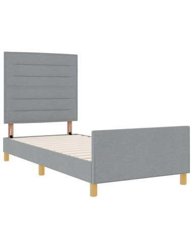 Struttura del letto Grigio chiaro 90 x 200 cm Tessuto