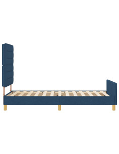 Struttura del letto con testiera Blu 90 x 190 cm Tessuto