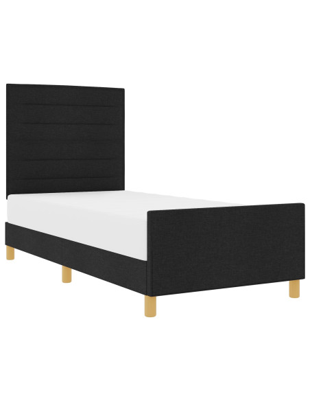 Struttura Letto in Tessuto Nera 90x190 cm