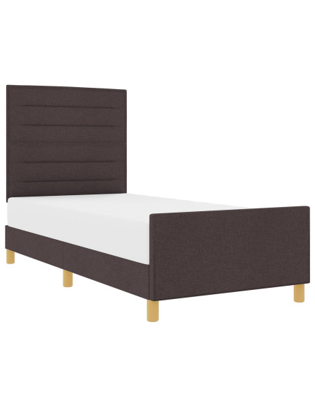 Struttura Letto  in Marrone Scuro, 80x200 cm, Tessuto