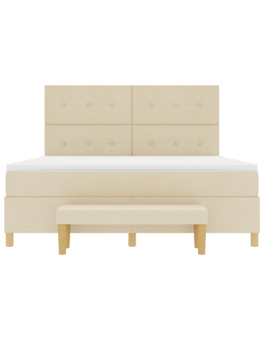 Letto a molle con materasso Crema 180 x 200 cm Tessuto