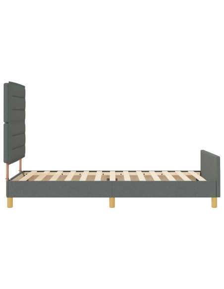Struttura del Letto Grigio Scuro 100x200 cm Tessuto
